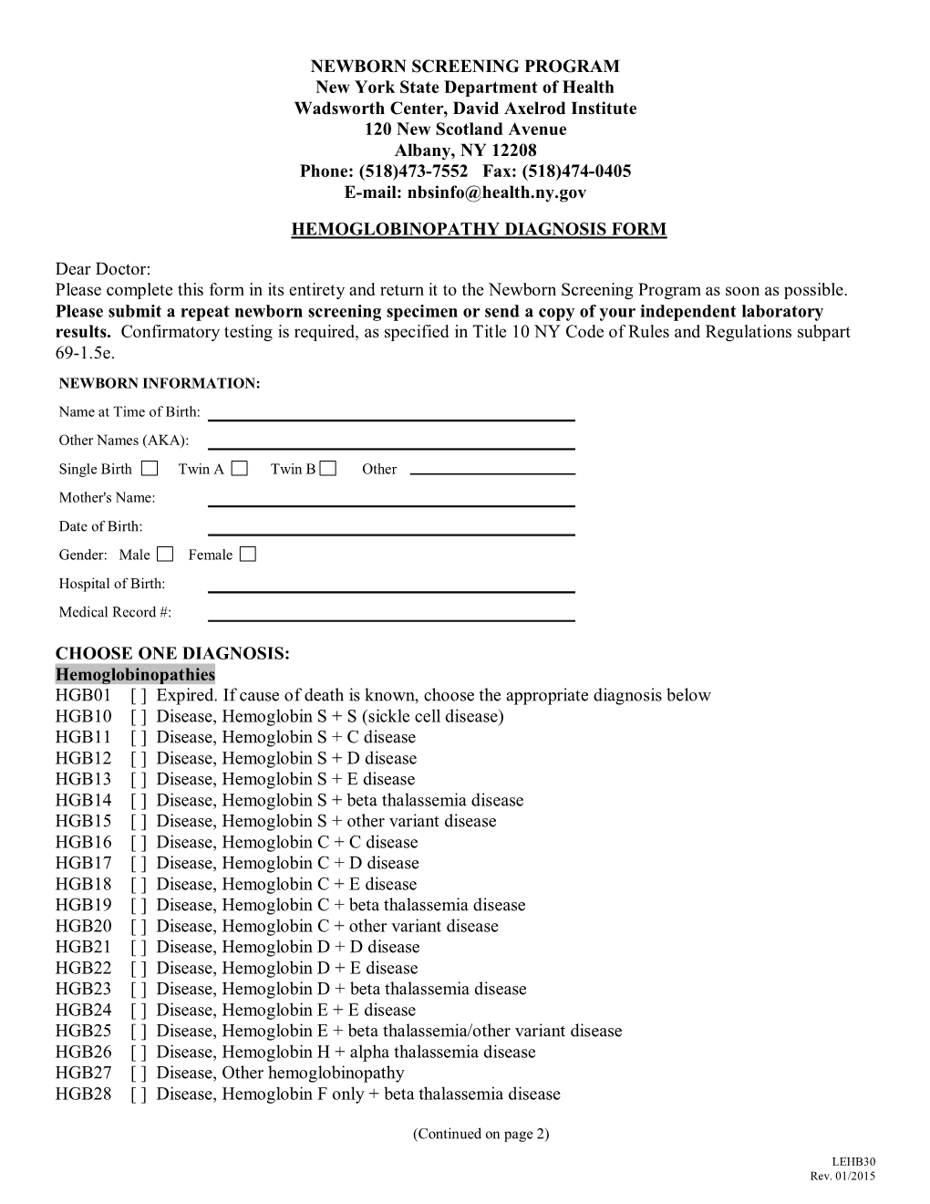 Newborn Screening Program