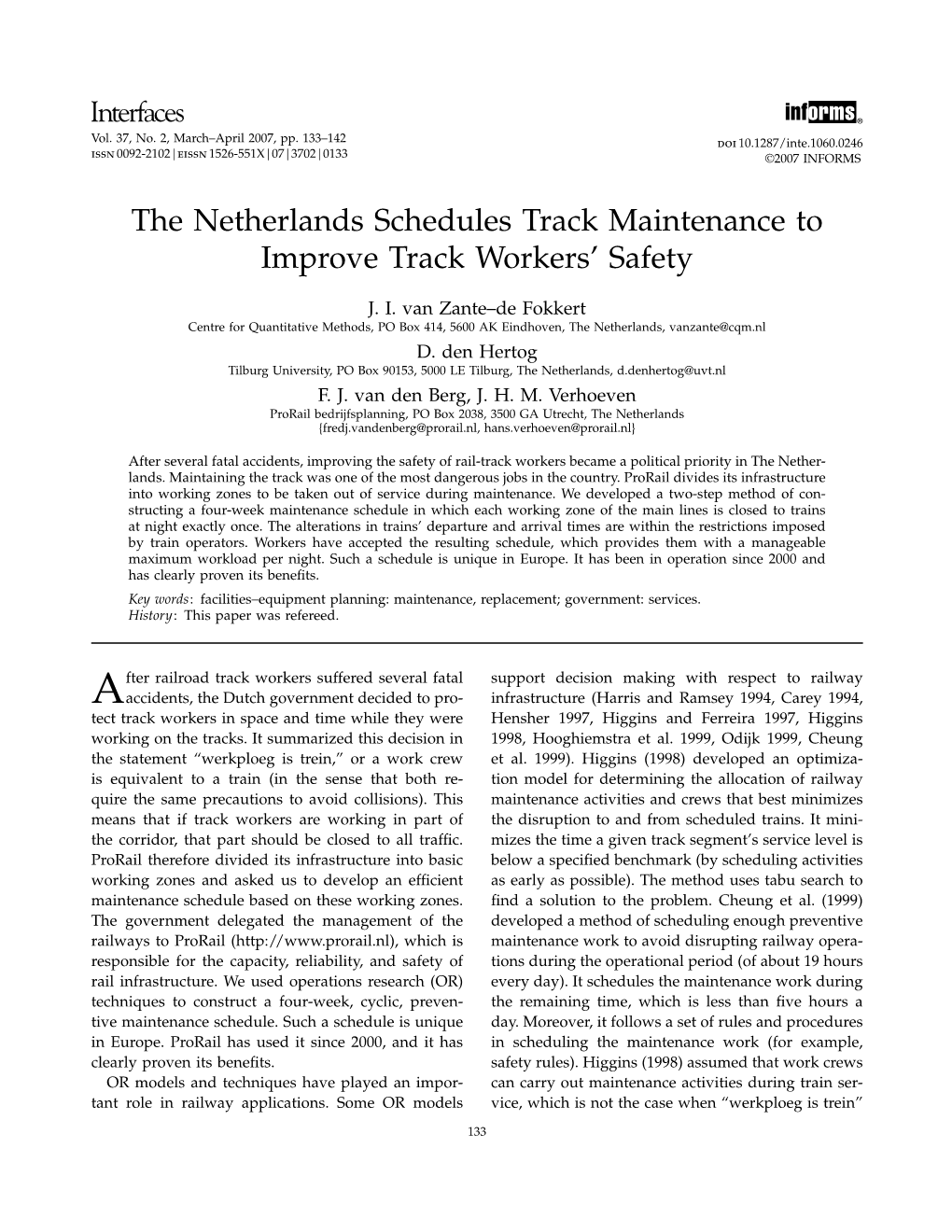 The Netherlands Schedules Track Maintenance to Improve Track Workers’ Safety