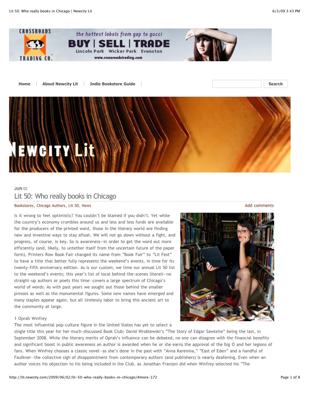 Lit 50: Who Really Books in Chicago | Newcity Lit 6/3/09 3:43 PM