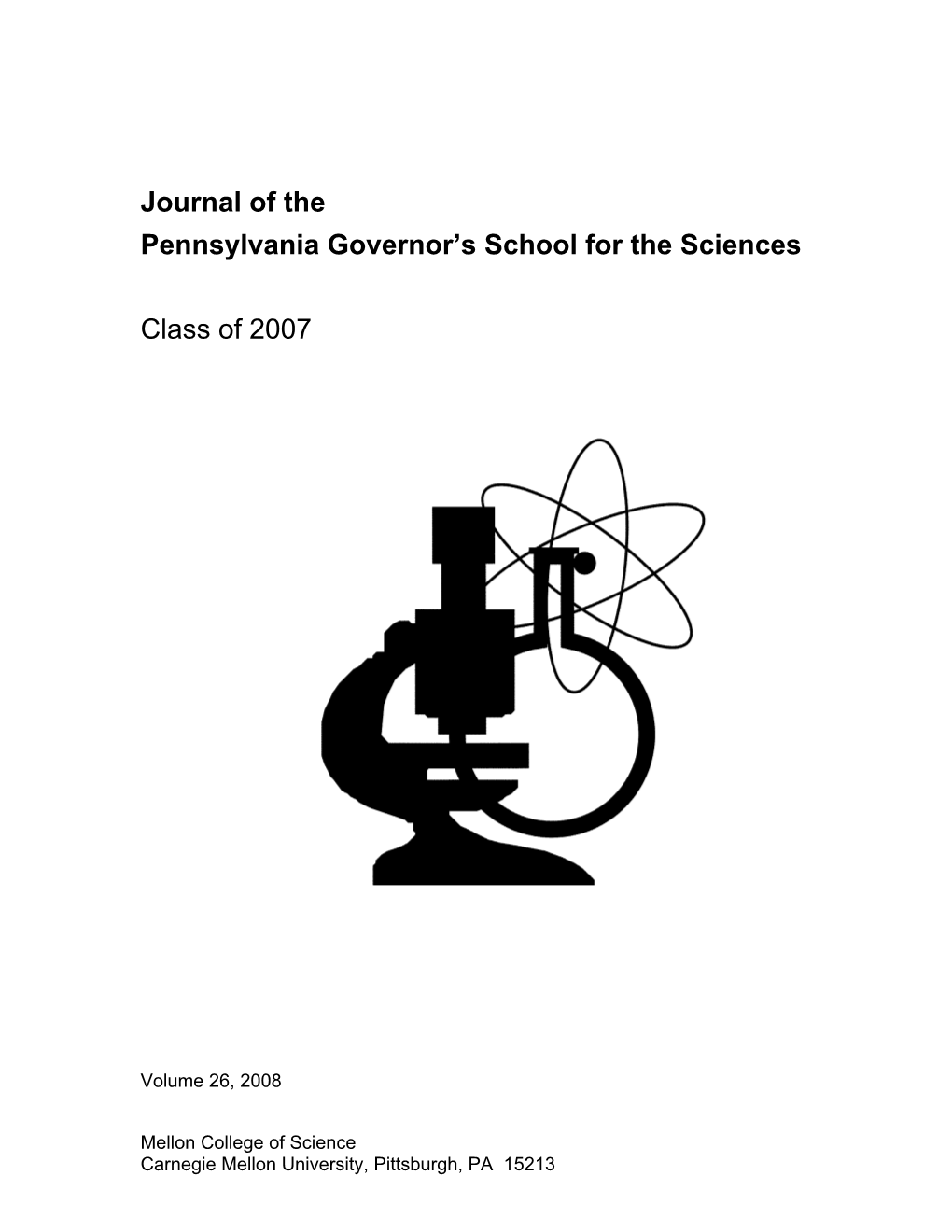 Journal of the Pennsylvania Governor's School for the Sciences