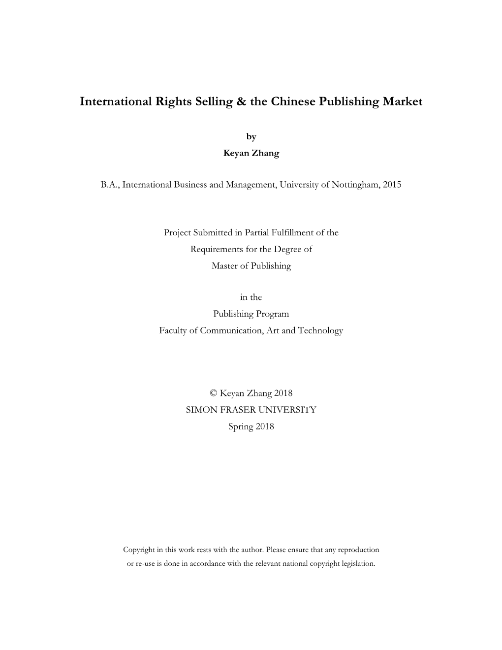 International Rights Selling & the Chinese Publishing Market