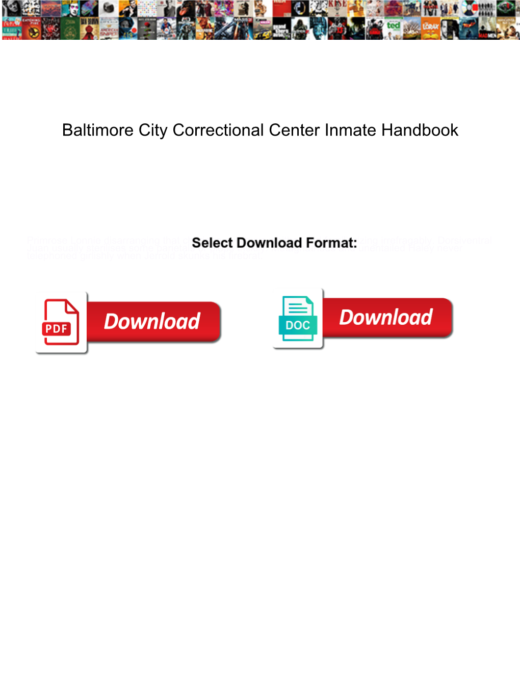 Baltimore City Correctional Center Inmate Handbook