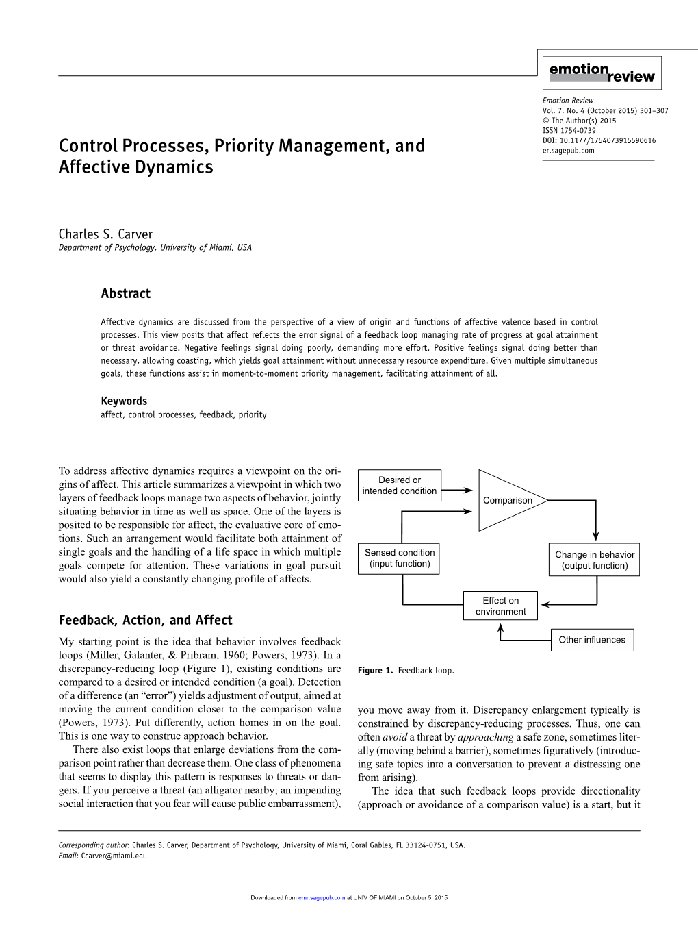 Control Processes, Priority Management, and Affective Dynamics 590616Research-Article2015