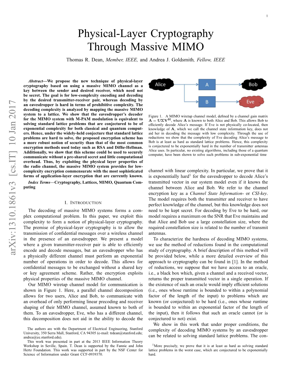Physical-Layer Cryptography Through Massive MIMO