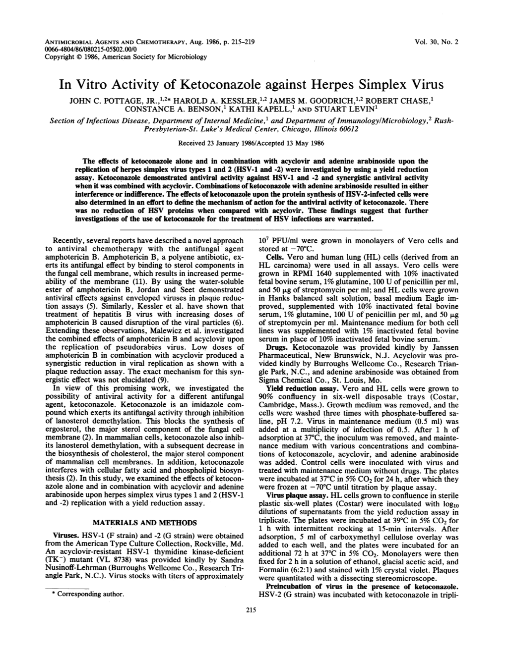 In Vitroactivity of Ketoconazole Against Herpes Simplex Virus