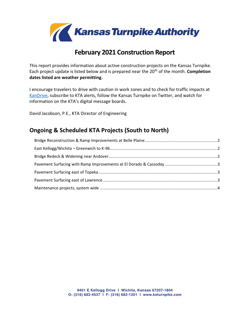 February 2021 Construction Report