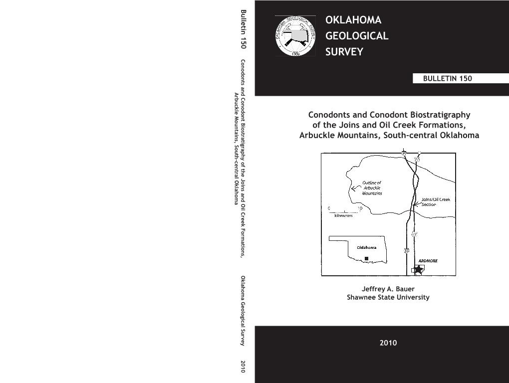 Conodonts and Conodont Biostratigraphy of the Joins and Oil Creek Formations, Arbuckle Mountains, South-Central Oklahoma Joins and Oklahoma