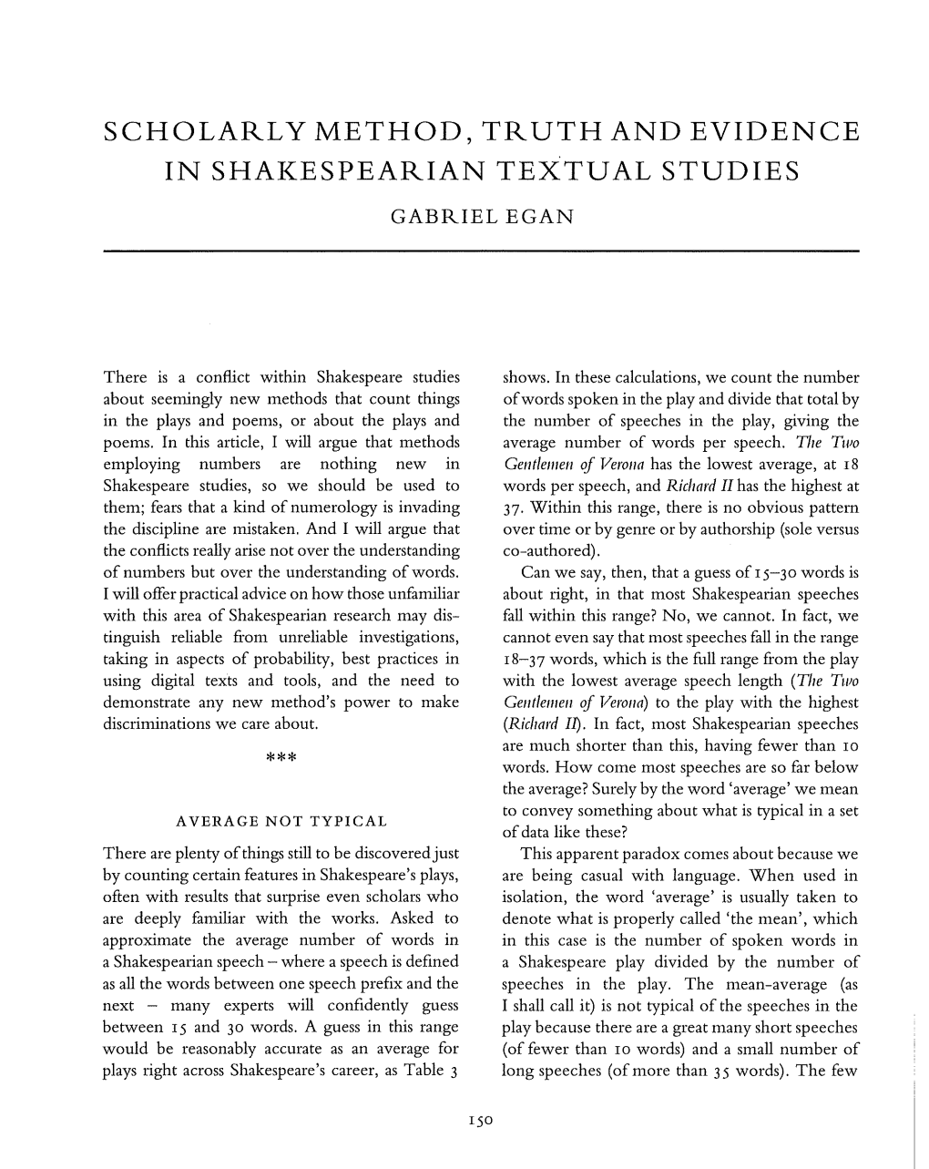 Scholarly Method, Truth, and Evidence in Shakespearian Textual