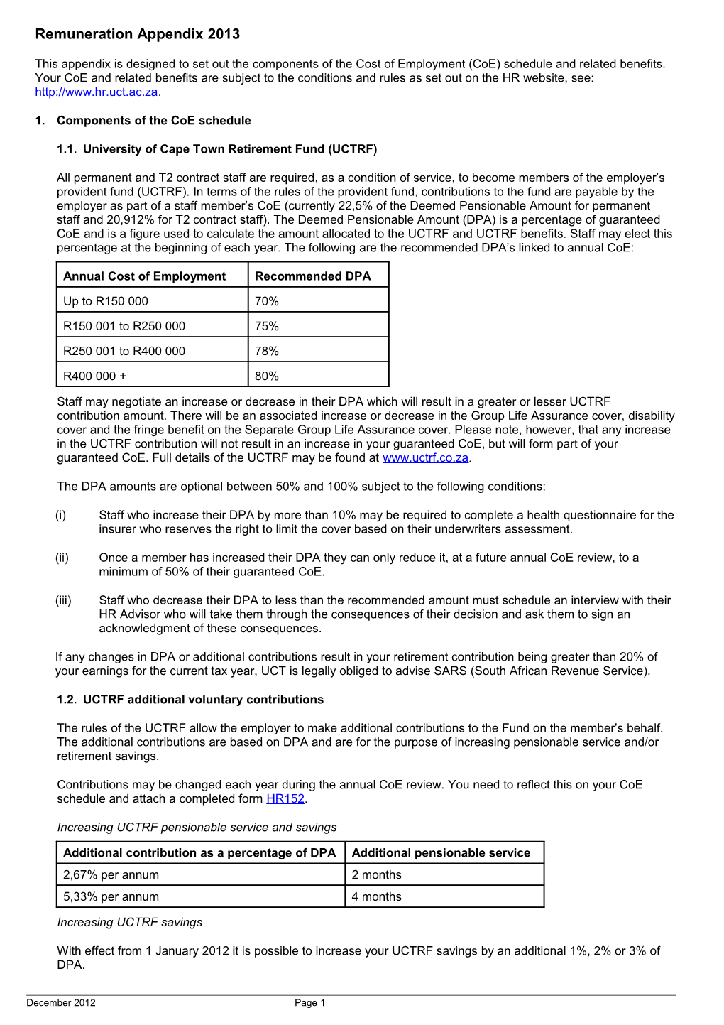 Remuneration Appendix 2013