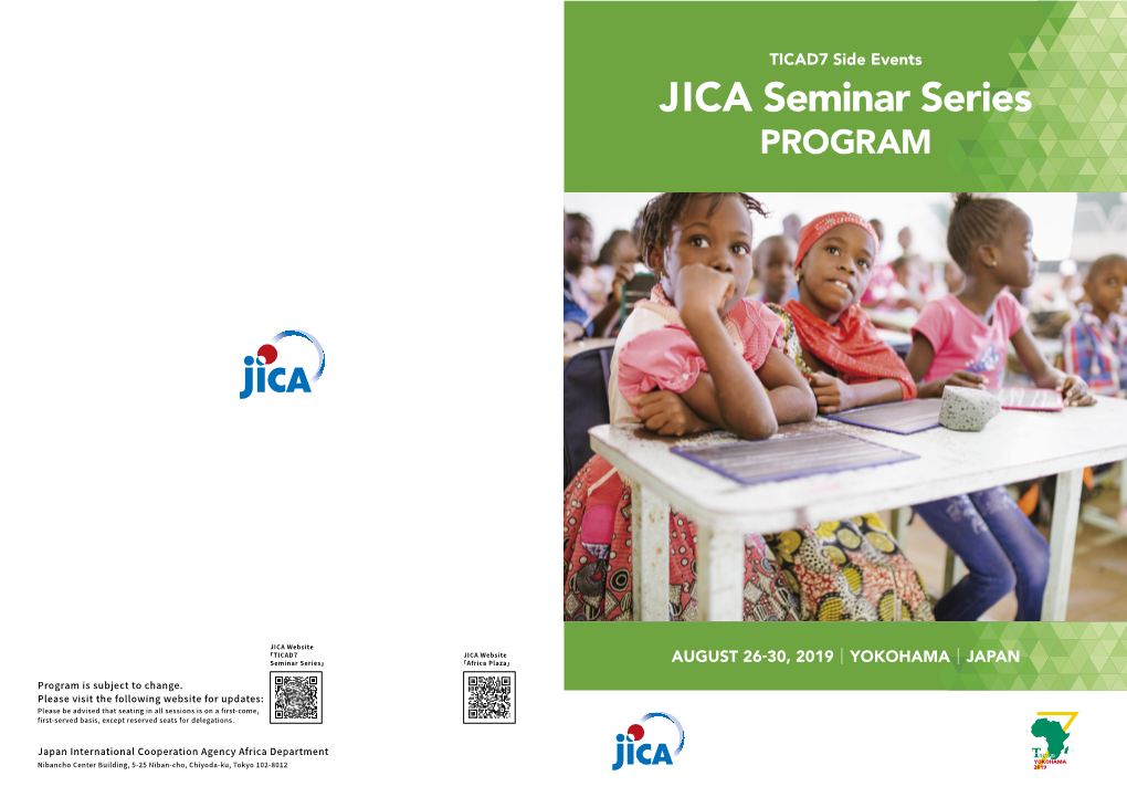 JICA Seminar Series PROGRAM