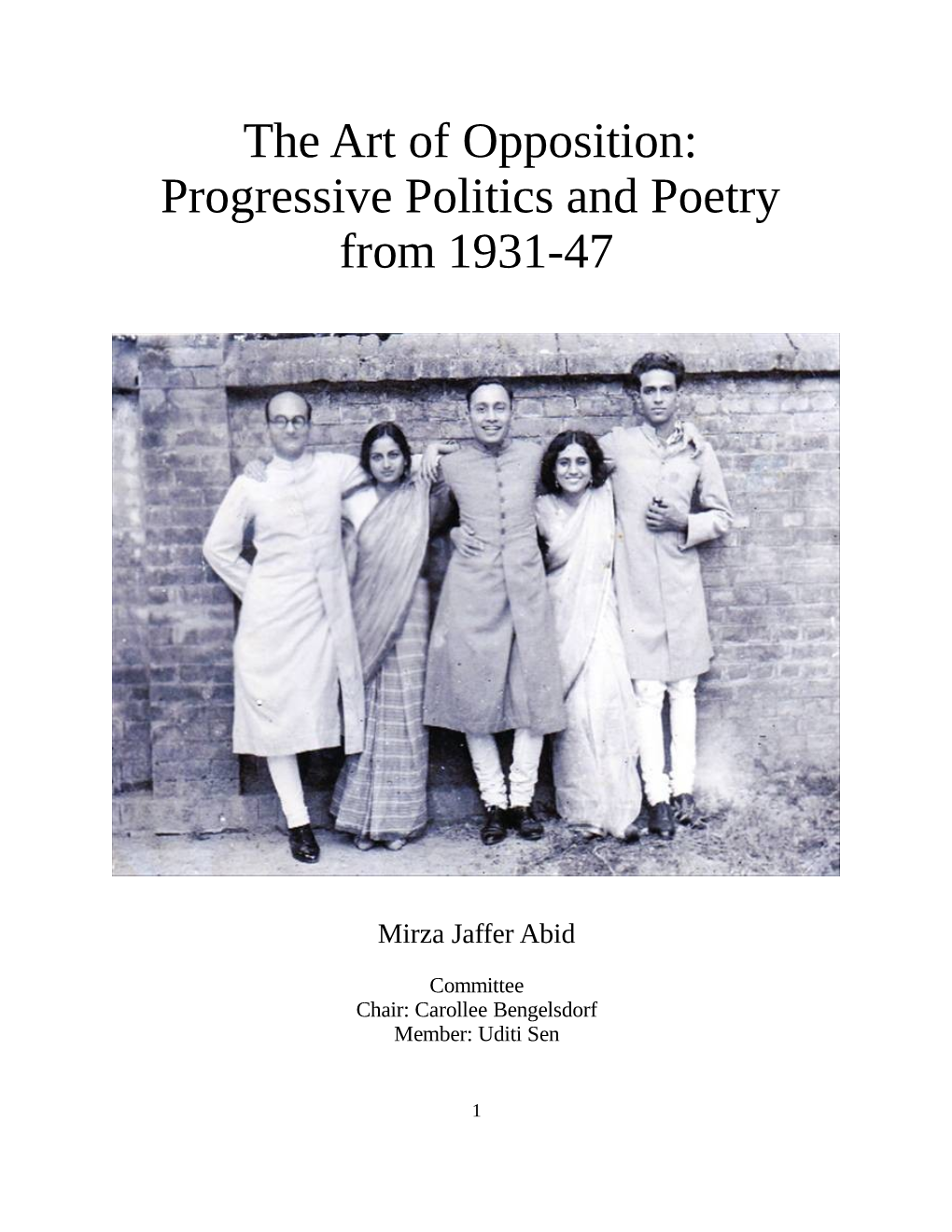 Progressive Politics and Poetry from 1931-47