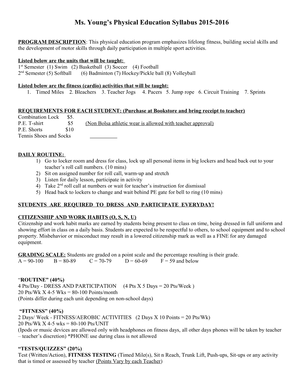 Ms. Young S Physical Education Syllabus 2015-2016