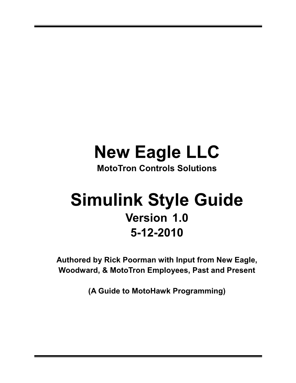 Simulink Style Guide Version 1.0 5-12-2010