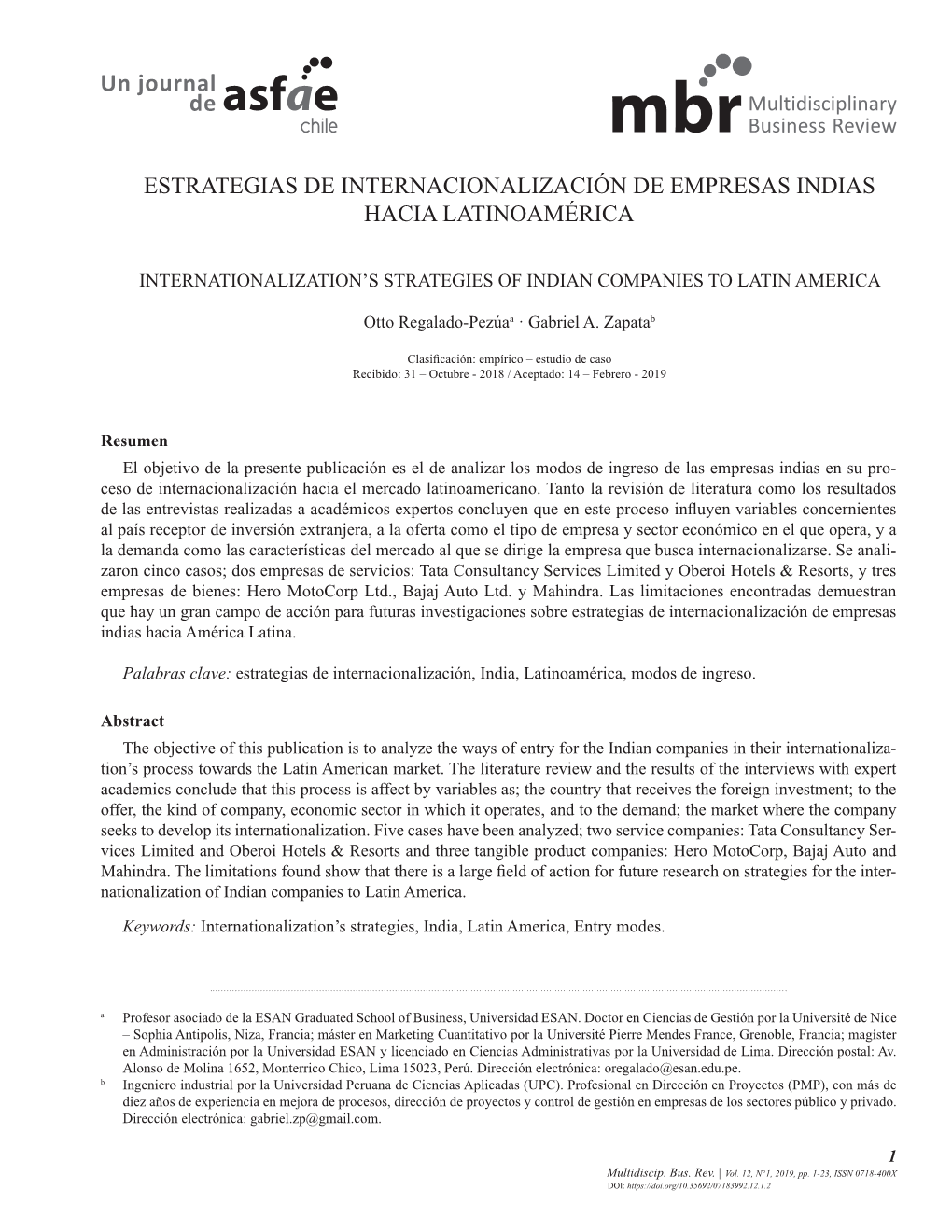 Estrategias De Internacionalización De Empresas Indias Hacia Latinoamérica