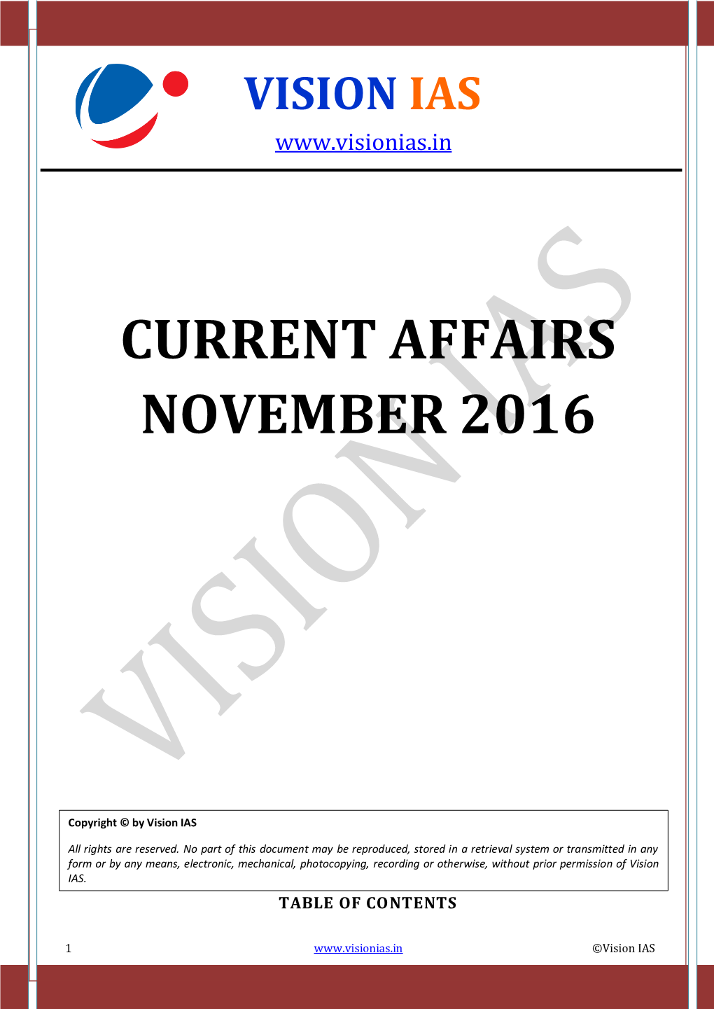 Current Affairs November 2016
