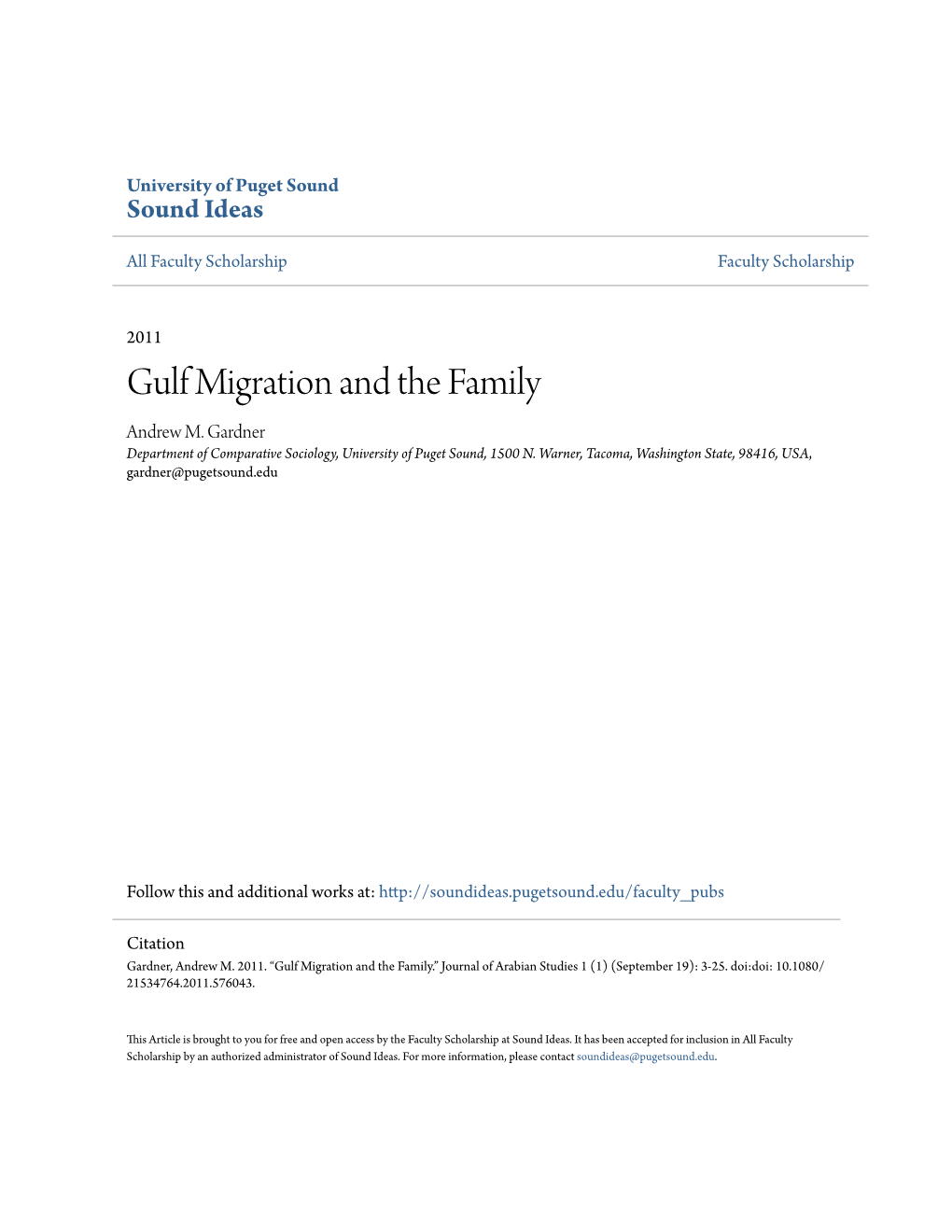Gulf Migration and the Family Andrew M