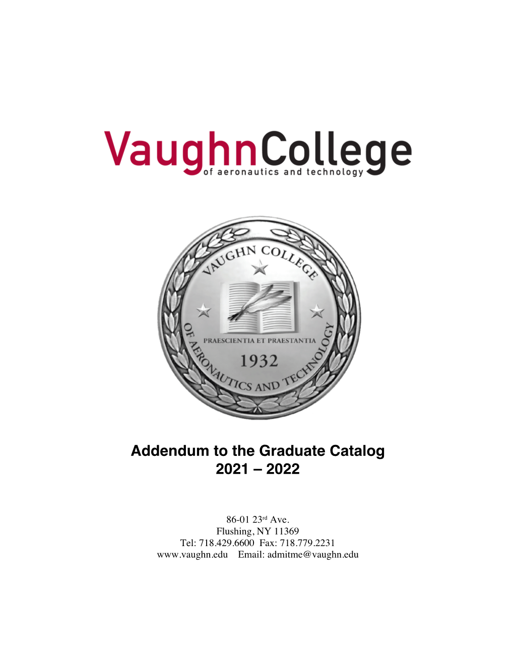 2021-2022 Addendum to the Graduate Catalogs