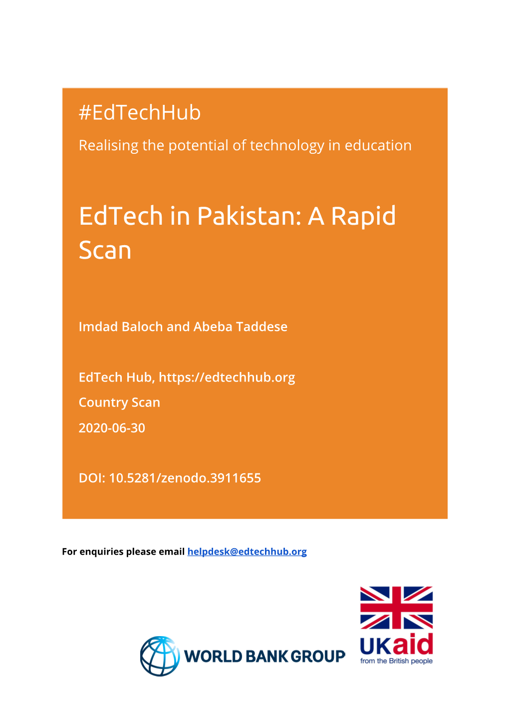 Edtech in Pakistan: a Rapid Scan