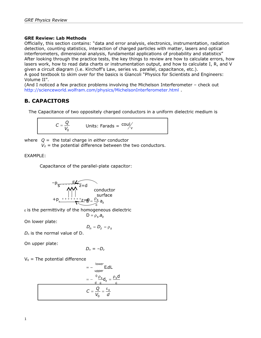 GRE Review: Lab Methods