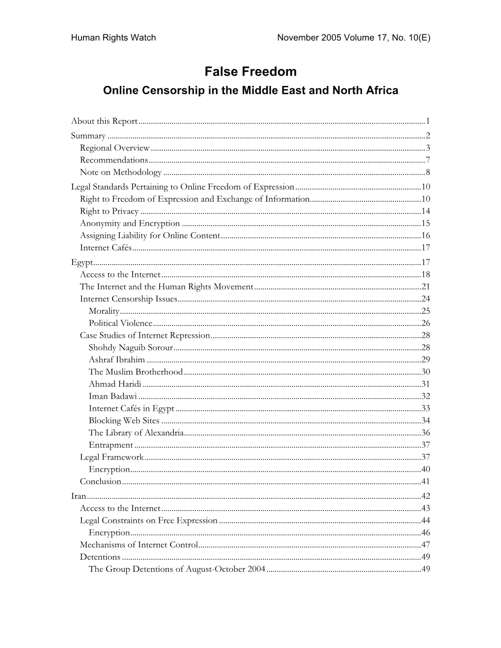 False Freedom Online Censorship in the Middle East and North Africa