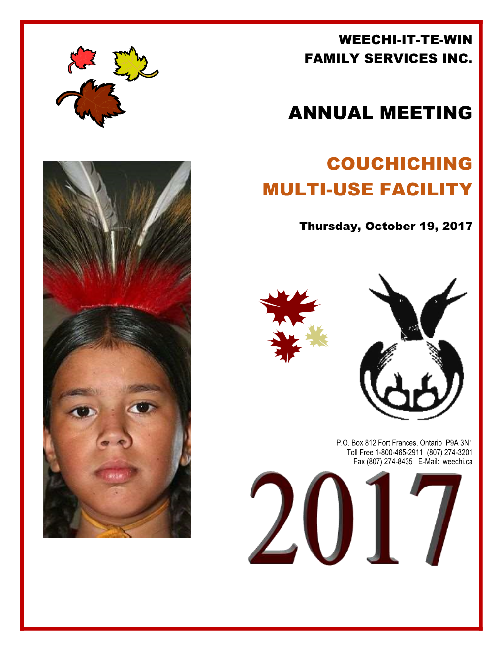 Annual Meeting Couchiching Multi-Use Facility
