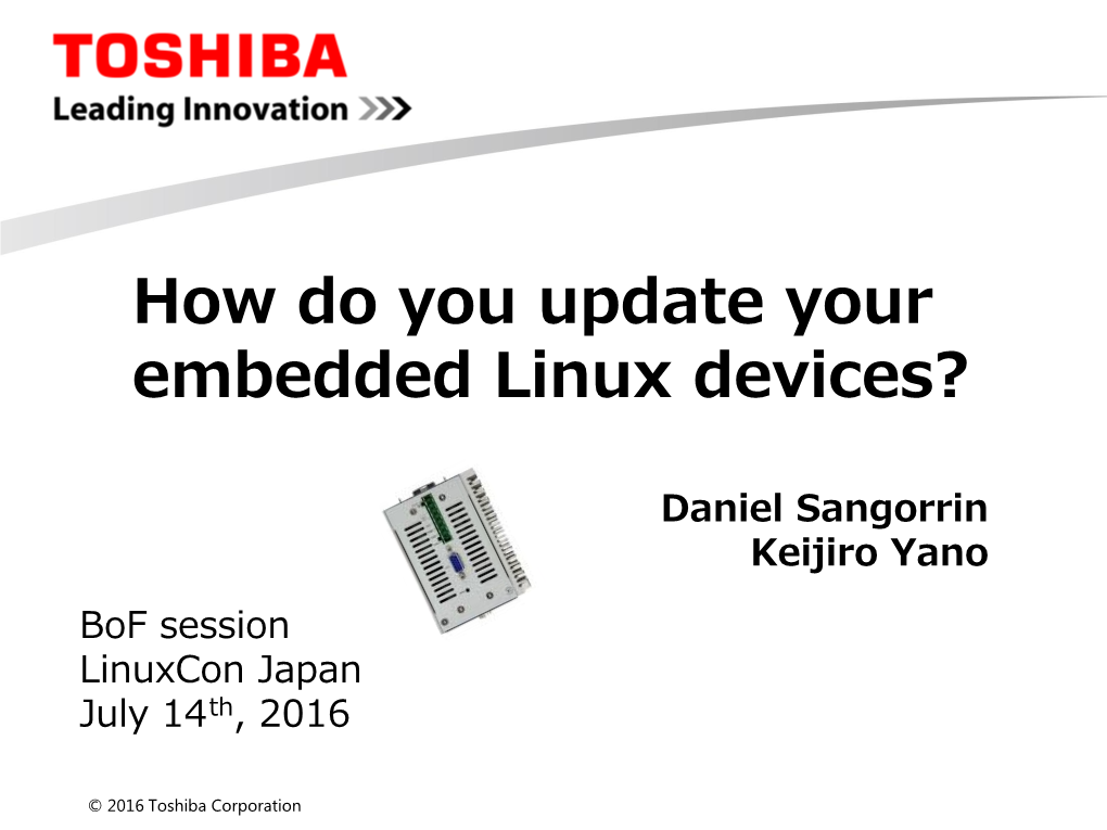 How Do You Update Your Embedded Linux Devices?