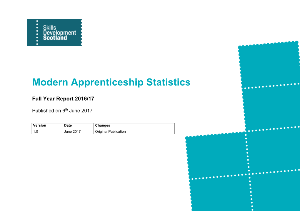 Modern Apprenticeship Statistics, Quarter 4, 2016/17