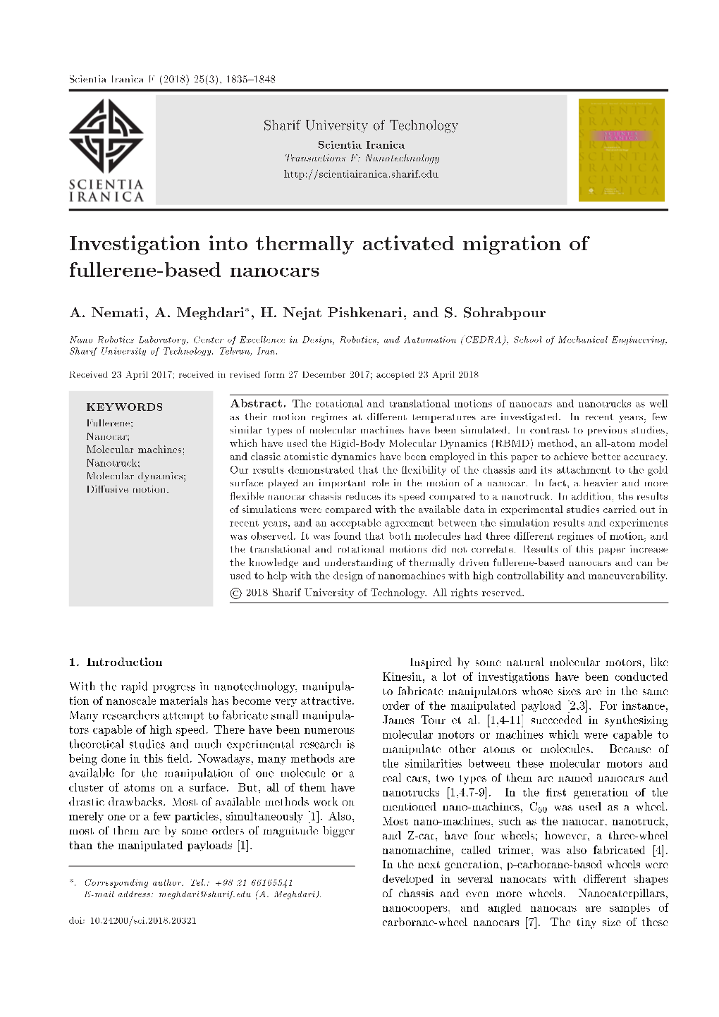 Investigation Into Thermally Activated Migration of Fullerene-Based Nanocars