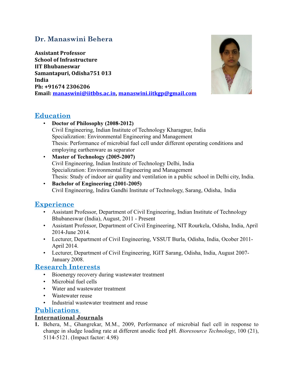 Dr. Manaswini Behera