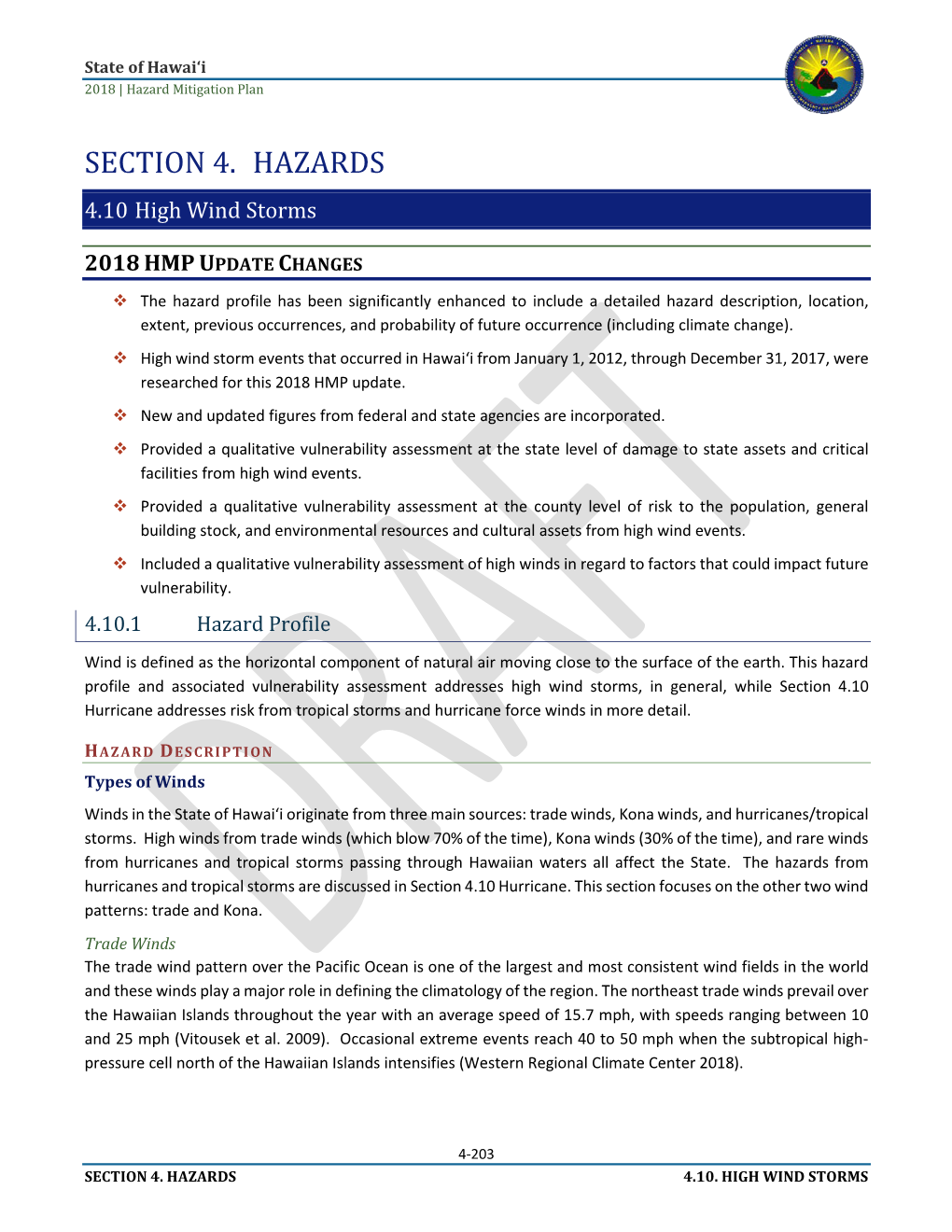 SECTION 4. HAZARDS 4.10 High Wind Storms