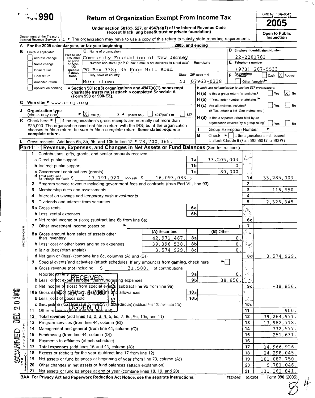 Y=Orm 990 Return of Organization Exempt from Income