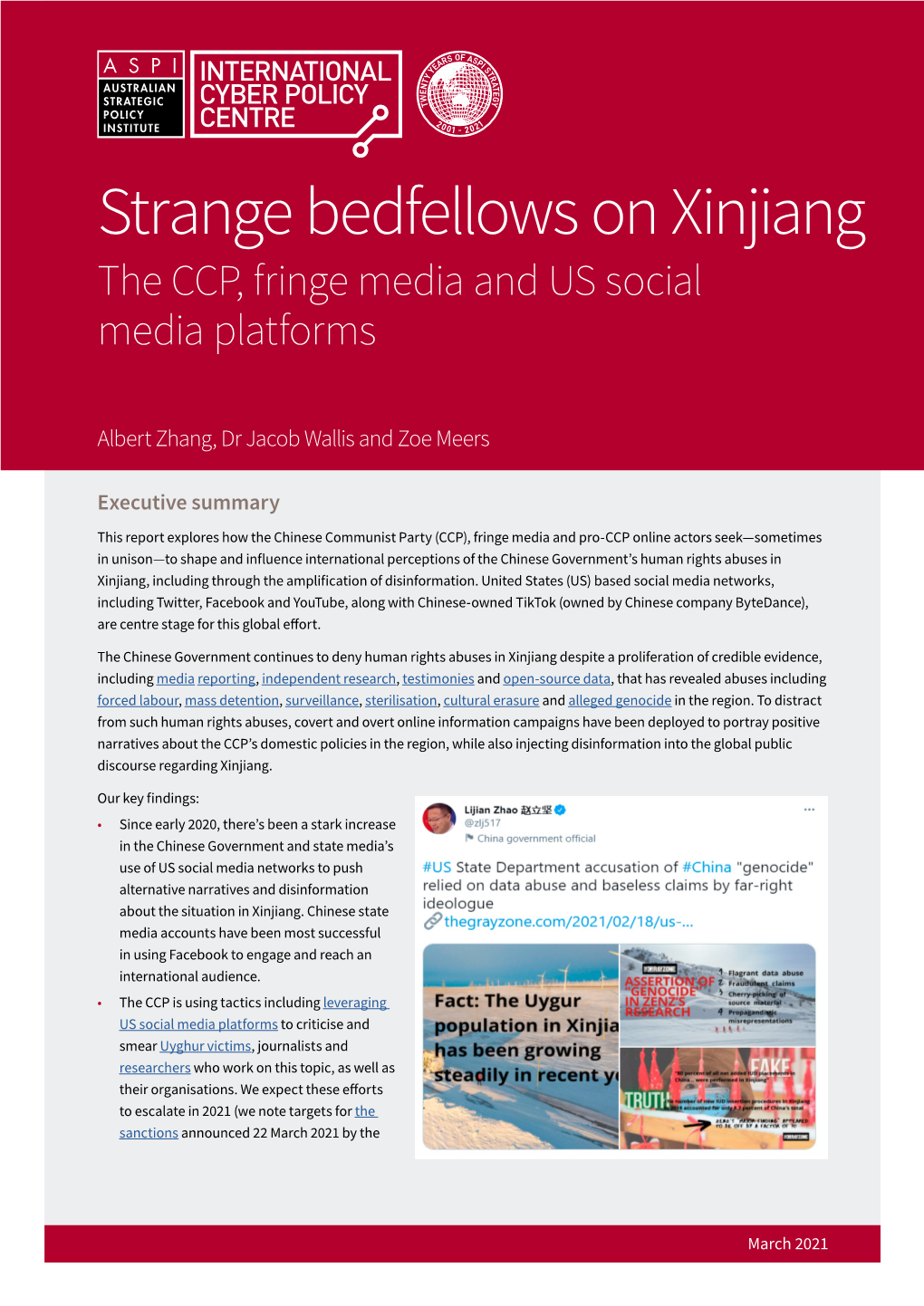 Strange Bedfellows on Xinjiang the CCP, Fringe Media and US Social Media Platforms