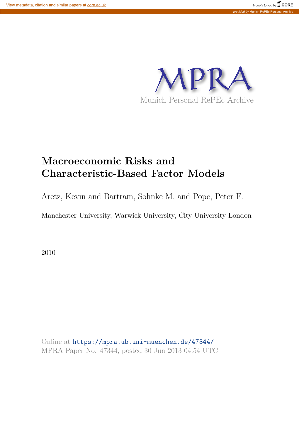 Macroeconomic Risks and Characteristic-Based Factor Models