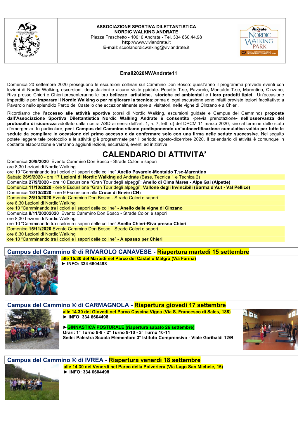 Programma Completo Escursioni