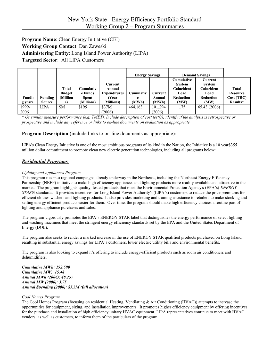 NY EPS - EE Program Summary Template