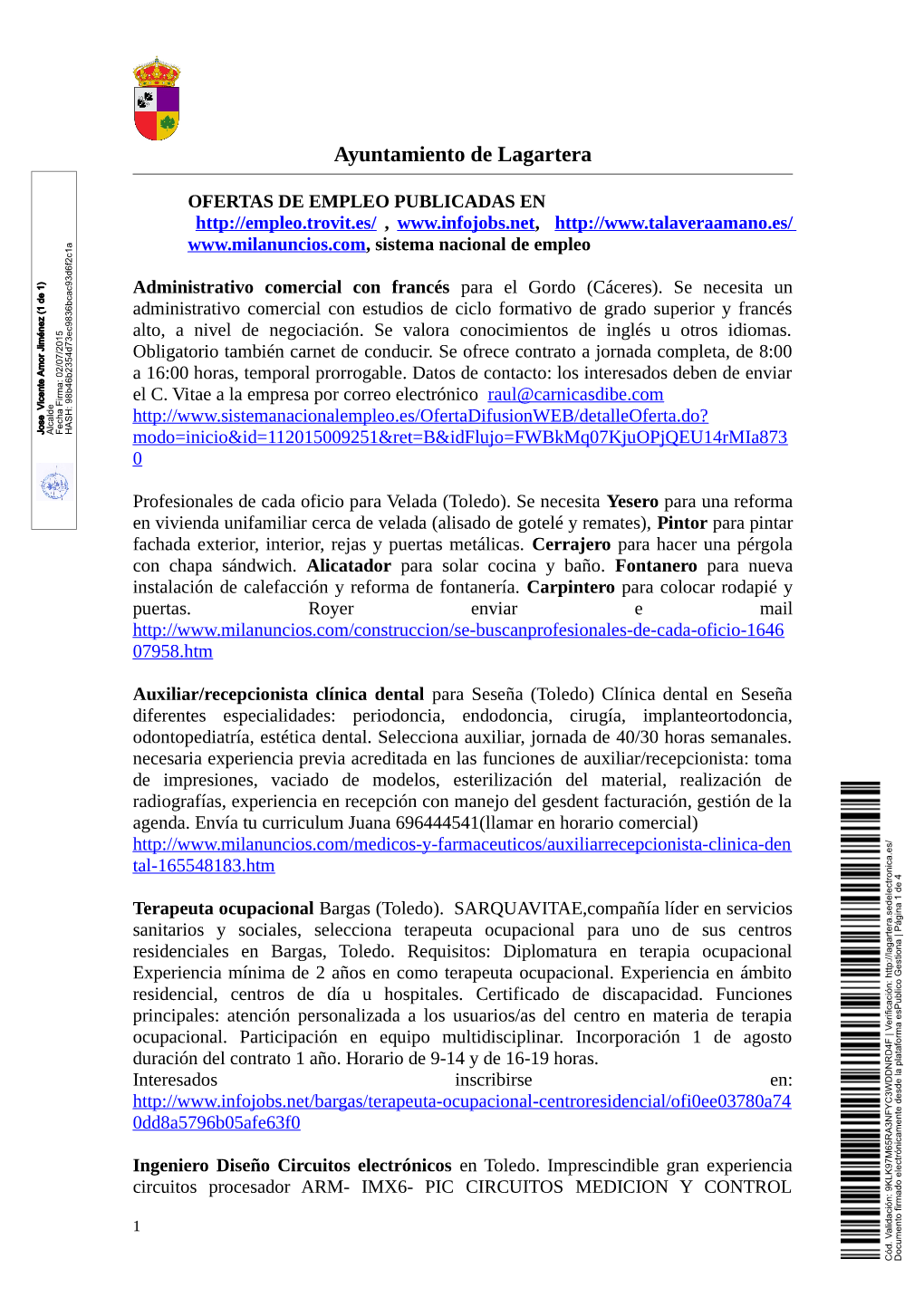 Convocatoria Y Pruebas De Selección De Personal Laboral Fijo a Tiempo