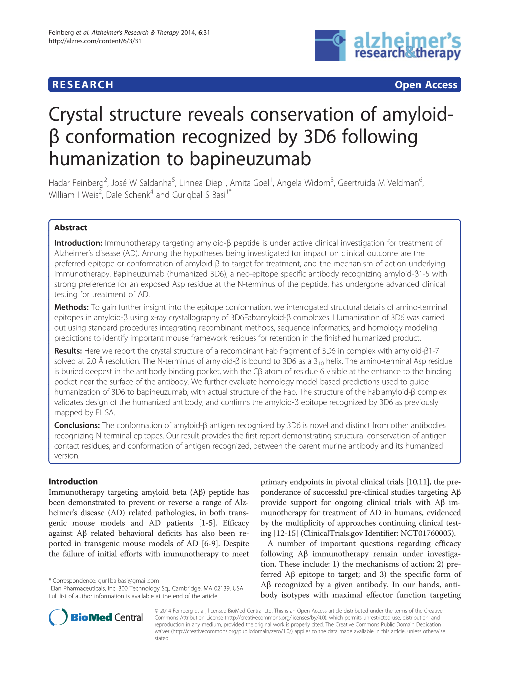 Β Conformation Recognized by 3D6 Following Humanization To