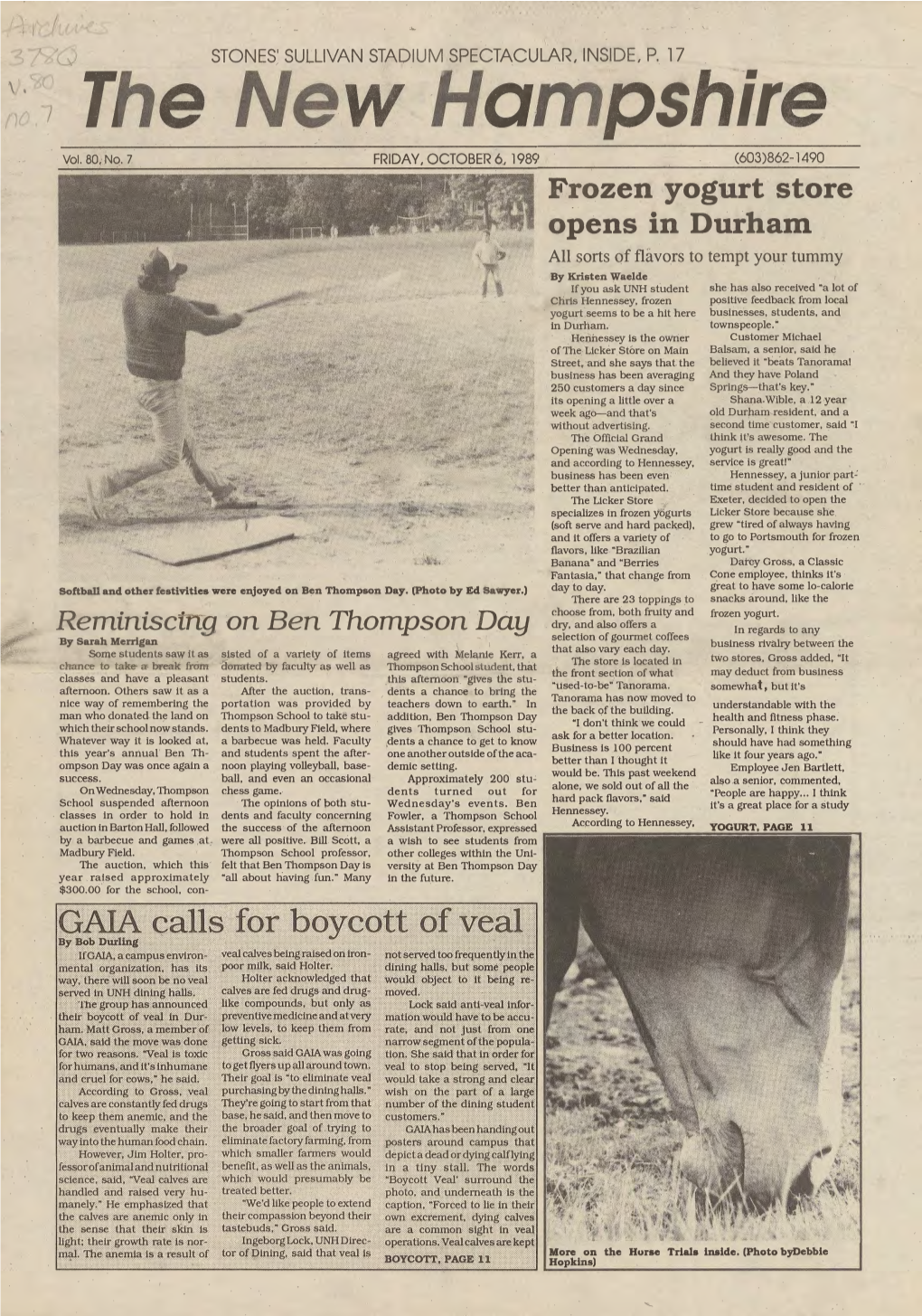 The New Hampshire, Vol. 80, No. 07 (Oct. 6, 1989)
