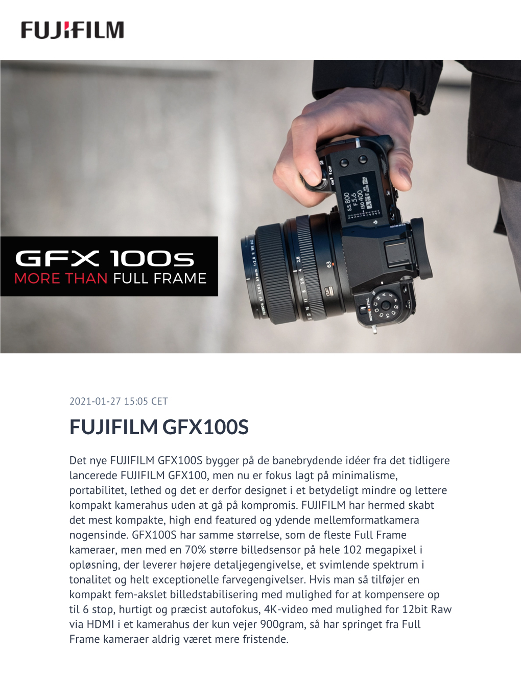 Fujifilm Gfx100s