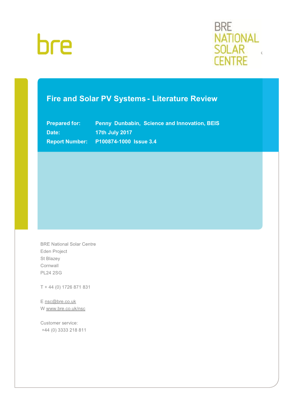 Fire and Solar PV Systems- Literature Review