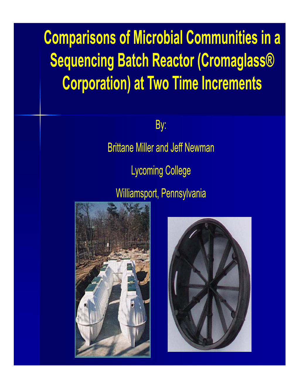 Comparisons of Microbial Communities in a Sequencing Batch Reactor (Cromaglass® Corporation) at Two Time Increments