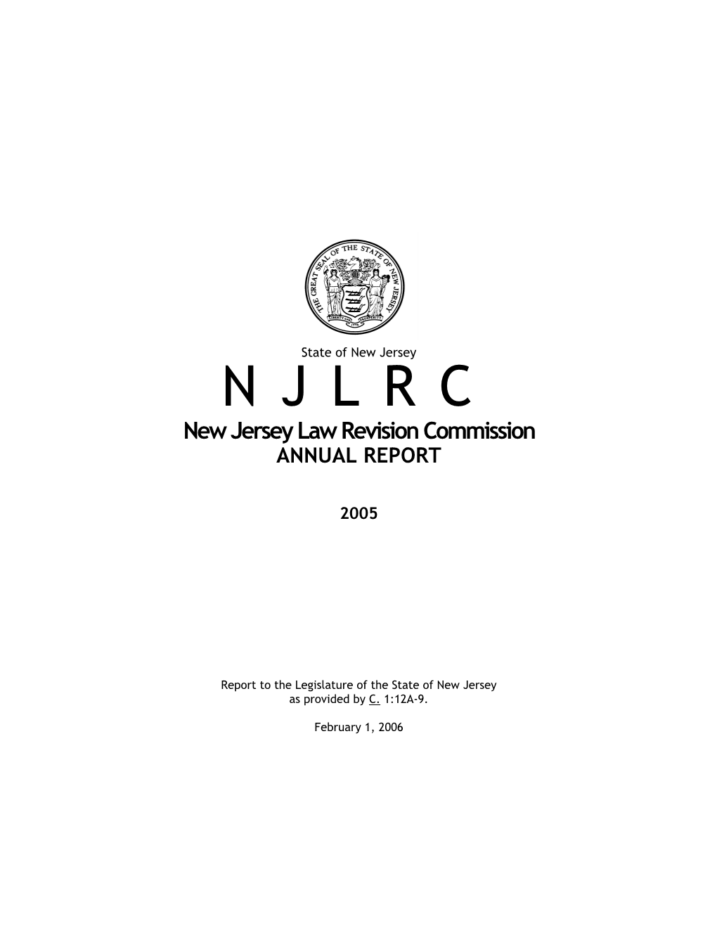 New Jersey Law Revision Commission ANNUAL REPORT