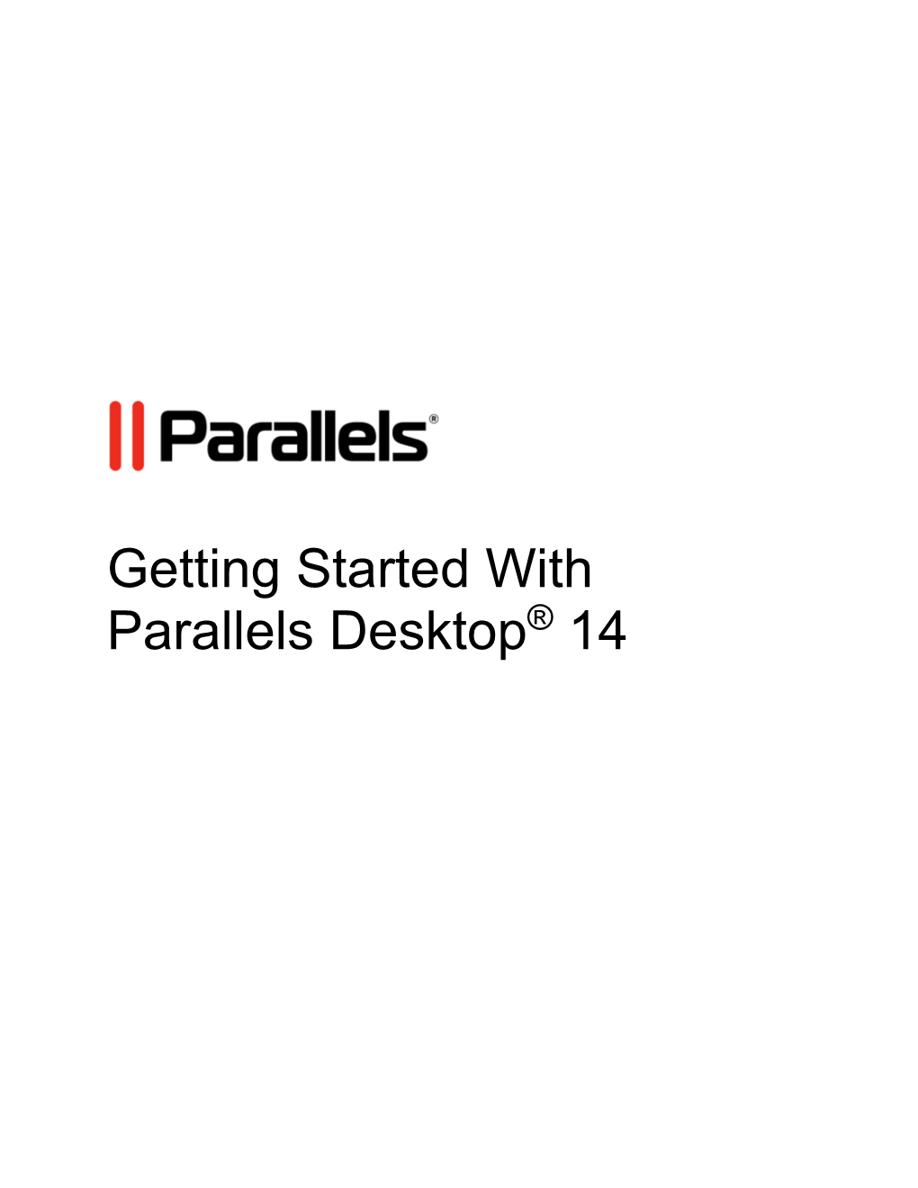 Getting Started with Parallels Desktop® 14