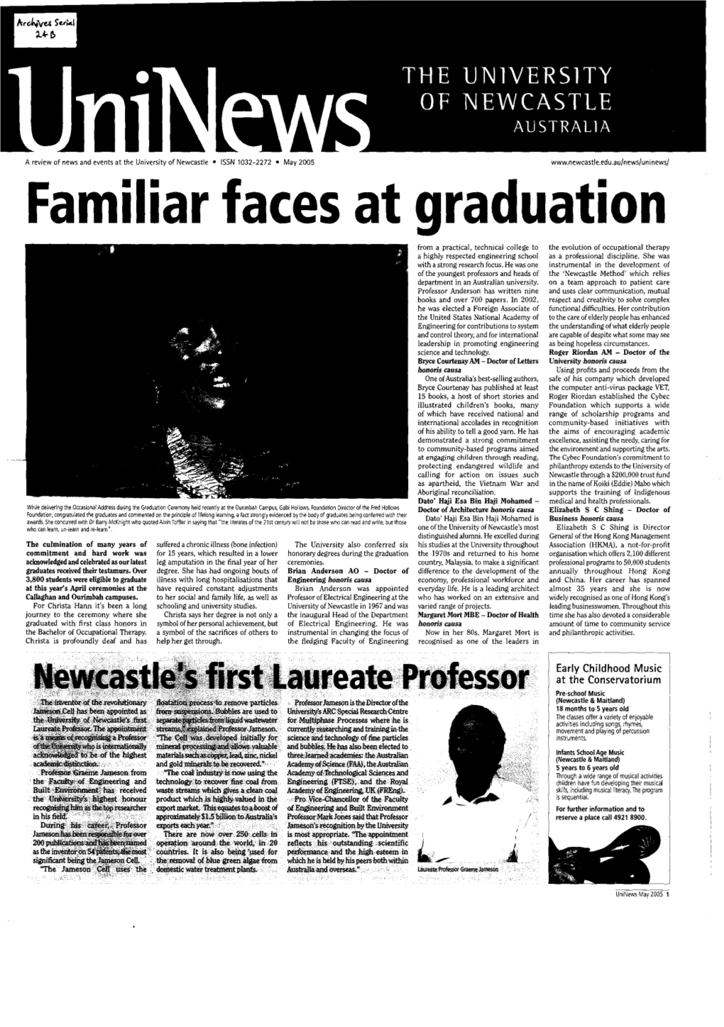 The University of Newcastle Uninews, May, 2005
