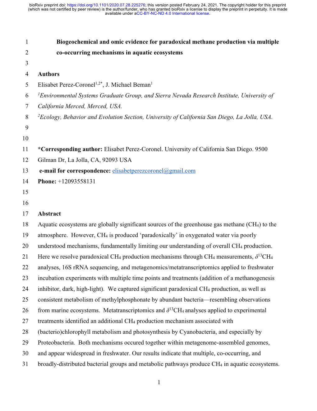 Biogeochemical and Omic Evidence for Paradoxical Methane Production