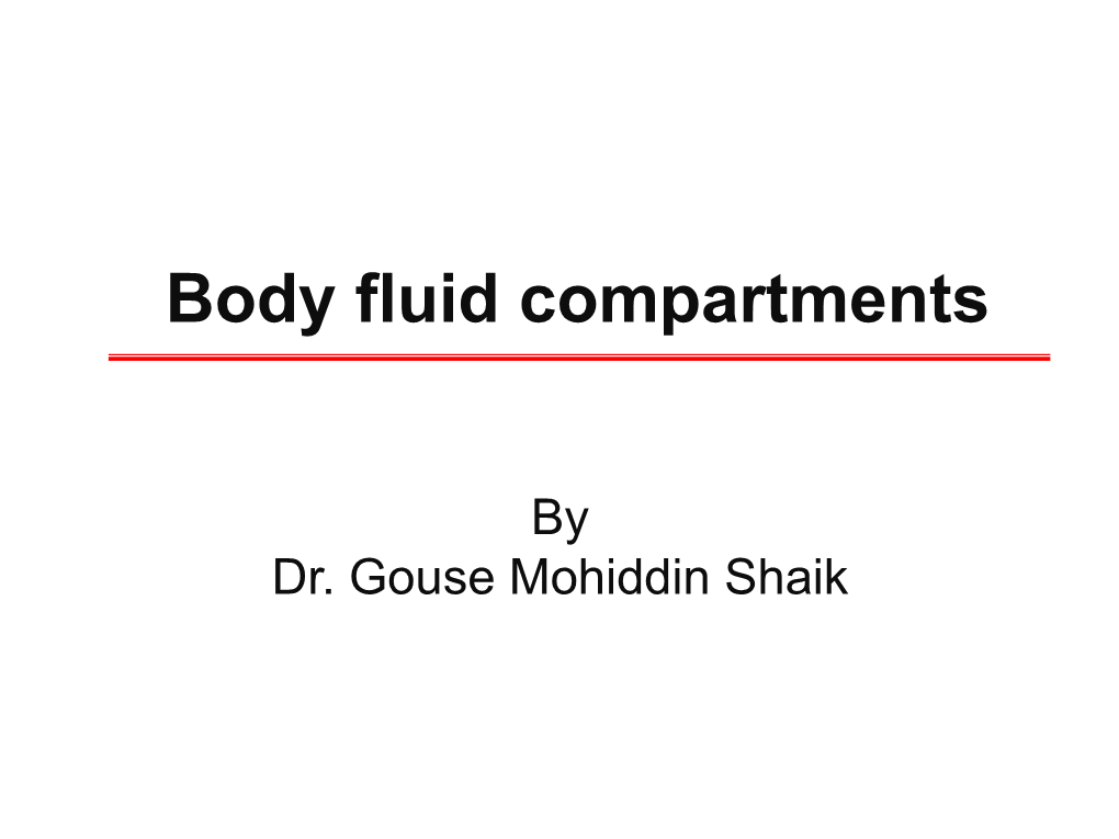 Body Fluid Compartments