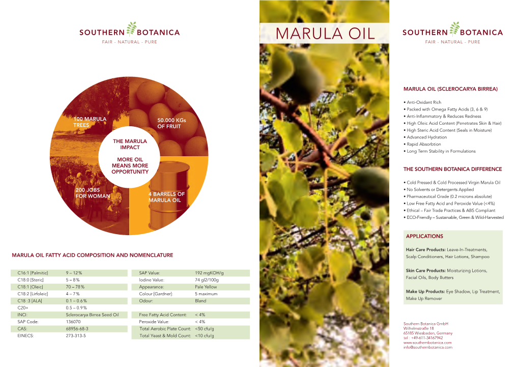 Marula Oil Southern Botanica Fair - Natural - Pure Fair - Natural - Pure