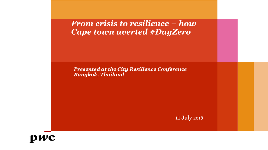 Cape Town Averted #Dayzero