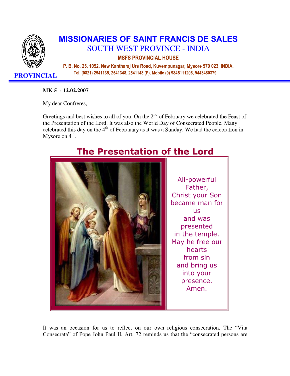 The Presentation of the Lord