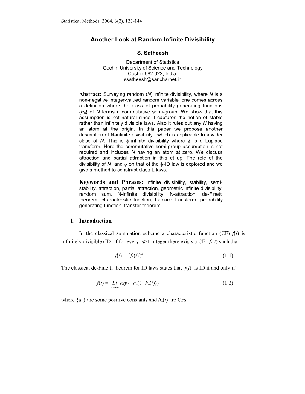 Another Look at Random Infinite Divisibility